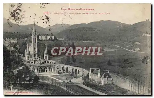 Cartes postales Lourdes Vue Plongnante sur La Basilique