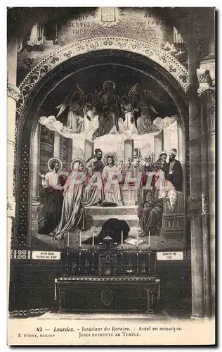 Cartes postales Lourdes Interieur du Rosaire Autel en Mosaique Jesus Retrouve au Temple
