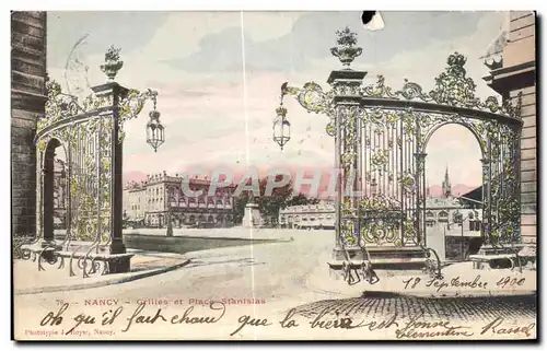 Cartes postales Nancy Grilles et Place Stanisias