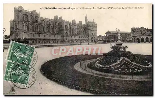 Cartes postales Saint Germain En Laye Le Parterre Le Chateau L Eglise et la Gare