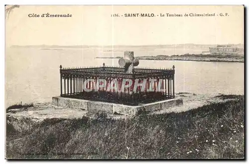 Cartes postales Cote d Emeraude Saint Malo Le Tombeau de Chateauoriand