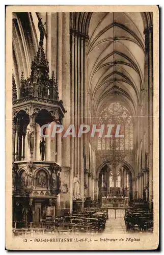 Ansichtskarte AK Dol de Bretagne Interieur de I Eglise