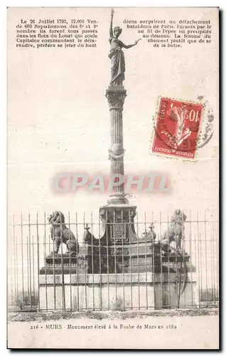 Cartes postales Murs Monument eleve a la Roche de Murs en 1889 Lion