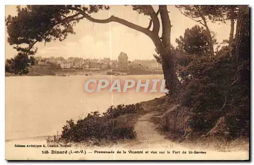 Ansichtskarte AK Dinard Promenade de la Vicomte et Vue sur le Fort de St Sorvan