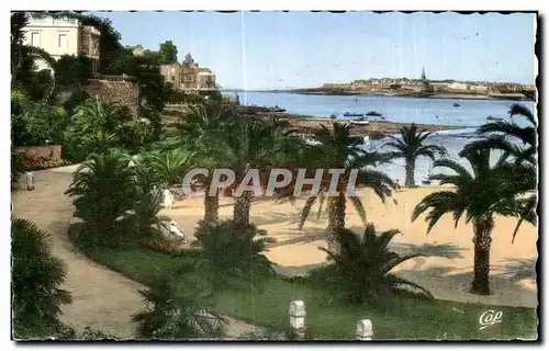 Cartes postales Dinard Cote d Emeraude La Palmeriae au fond St Malo