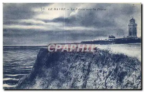 Ansichtskarte AK Le Havre La Falaise vers les Phares Lighthouse