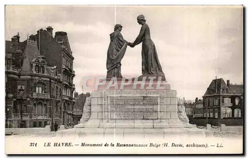 Cartes postales Le Havre Monument de la Reconnaissance Belge