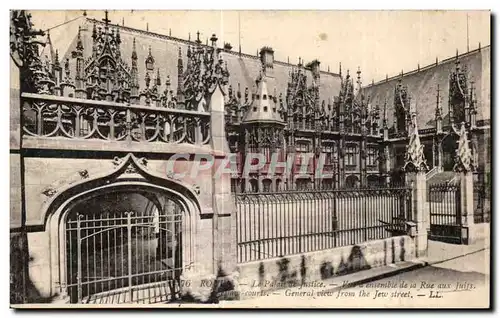 Cartes postales Rouen Le Palais De Justice Vue a ensembte de ia Rue aux Juits