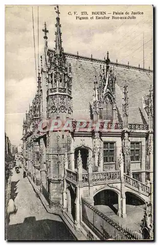 Ansichtskarte AK Rouen Palais de Justice Pignon et Escalier Rue aux Juits