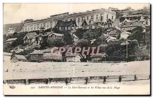 Cartes postales Sainte Adresse Le Nice Havrais et les Villas vus de la Plage