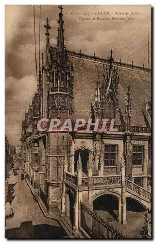 Cartes postales Rouen Palais de Justice Pignon et Escalier Rue aux Juifs