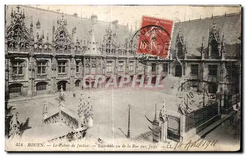 Cartes postales Rouen Palais de Justice Ensemble vu de La Rue aux Juifs