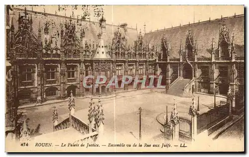 Cartes postales Rouen Palais de Justice Eusemble vu de la Rue aux Juifs