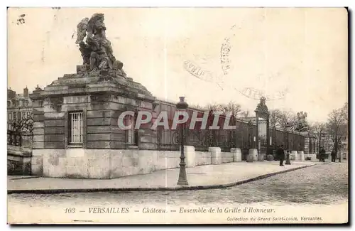 Cartes postales Versailles Chateau ensemble de la Grille d Honneur