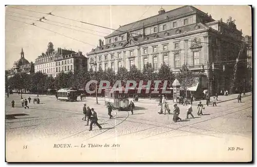 Cartes postales Rouen Le Theatre des Arts Tramway