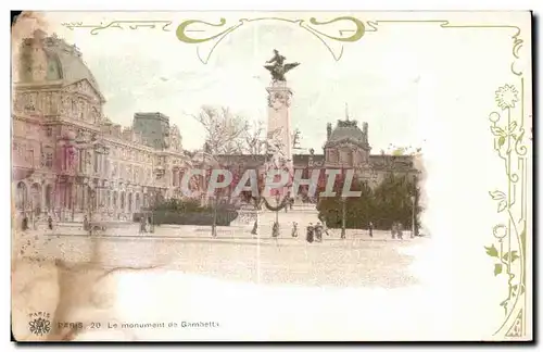 Cartes postales Paris Le monument de Gambetta