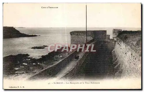 Ansichtskarte AK Saint Malo Les Remparts La Tour Bidouane