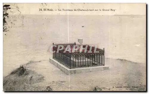 Cartes postales Saint Malo La Tombeau de Chateaubriant sur la Grand Bey