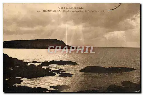 Cartes postales Saint Malo Coucher de Solail sur la Grand lle