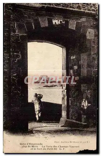 Ansichtskarte AK Saint Malo Le Porte des Champs Vauvert et le Fort du Petit Be