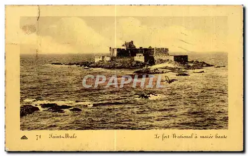 Cartes postales Saint Malo Le fort National a Maree Baule