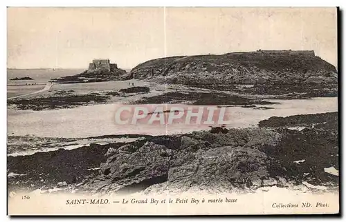 Cartes postales Saint Malo Le Grand Bey et le Petit Bey a Maree Basse