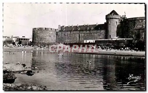 Cartes postales Saint Malo Plage de l Eventail et Chateau