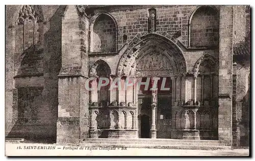 Cartes postales Saint Emilion Portique de l eglise collegiale