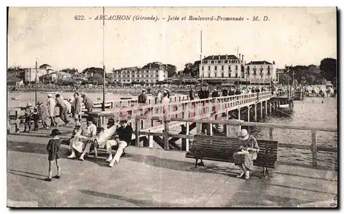 Ansichtskarte AK Arcachon Jetee et boulevard Promenade