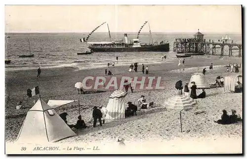 Cartes postales Arcachon La plage