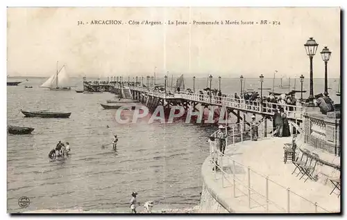 Ansichtskarte AK Arcachon La jetee Promenade a maree haute