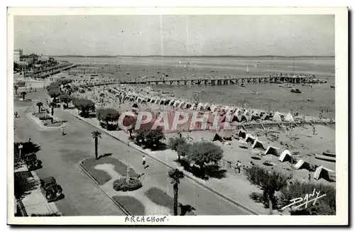 Moderne Karte Arcachon Le boulevard promenade La plage et la jetee