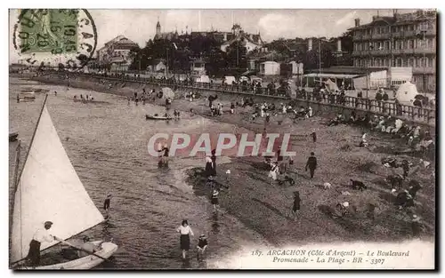 Cartes postales Arcachon le boulevard Promenade La plage