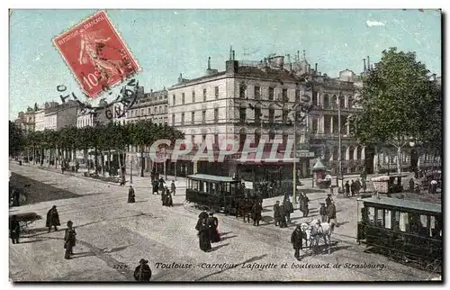 Cartes postales Toulouse Carrefour Lafayette et boulevard de Strasbourg Tramway