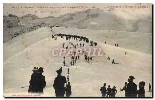 Ansichtskarte AK Vue d ensemble sur le plateau de Superbagneres Un jour de concours Sports d hiver