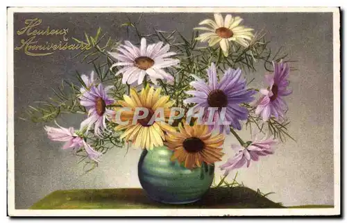 Cartes postales Fantaisie Fleurs Heureux anniversaire