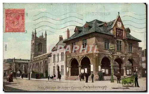 Cartes postales Town Hall and St John s Church Peterborough