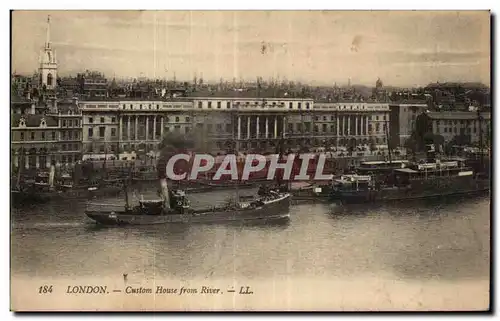 Cartes postales London Custom House from River Bateaux