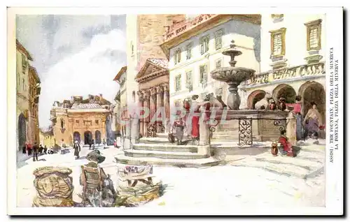 Cartes postales Assisi The Fountain Plazza Della Minerva La Fontana Plazza Della Minerva