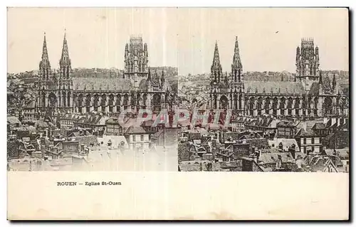 Carte Stereoscopique - Rouen - L Eglise Saint Ouen - Cartes postales