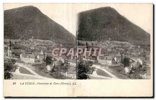 Carte Stereoscopique - La Suisse - Panorama de Coire - Grisons - Ansichtskarte AK