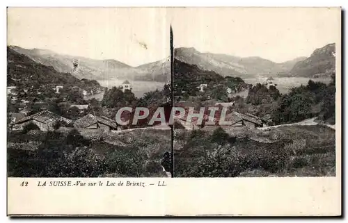 Carte Stereoscopique - La Suisse - Vue sur le Lac de Brientz - Ansichtskarte AK