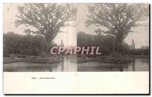 Carte Stereoscopique - Pau - Parc Beaumont - Cartes postales