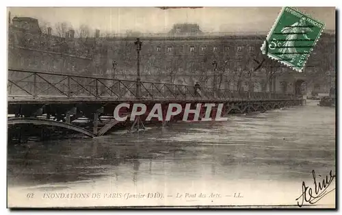 Paris - Inondations de Paris 1910 - Le Pont des Arts - Ansichtskarte AK