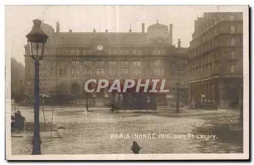 Paris - Inondations de Paris 1910 - Gare St Lazare - Cartes postales