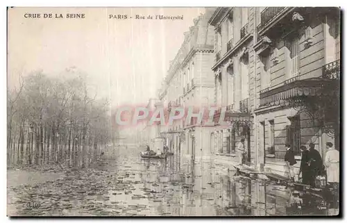 Paris - Crue de la Seine - Rue de l Universite - Cartes postales