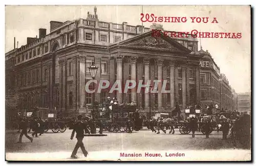 Angleterre - England - Wishing you a Merry Christmas - Mansion House - London - Cartes postales