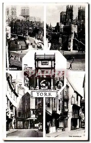 Cartes postales Walmgate Bar York City Walls Bootham Bar Stonegate The Shambles
