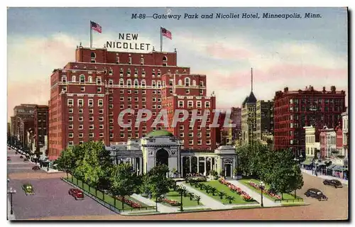 Cartes postales Gateway Park and Nicollet Hotel Minneapolis Minn