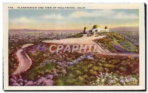 Cartes postales Planetarium and View of Hollywood California